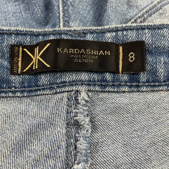 KARDASHIAN PREMIUM DENIM KIM CURVY STRAIGHT LEG RIPPED DISTRESSED JEANS SIZE 8 - Picture 9 of 11